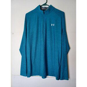 UNDER ARMOUR  Heatgear Men's 1/4-Zip Pullover Blue/Gray Shirt Size M